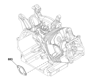 Exhaust Group Diagram and Parts List for 25E330-0027-G1 200000 - 399999 Briggs and Stratton Engine